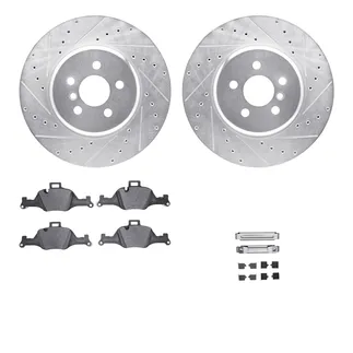 R1 Concepts WGYH1-31125 eLINE Rotor - Drilled & Slotted - Silver W/ Semi-Met Pads
